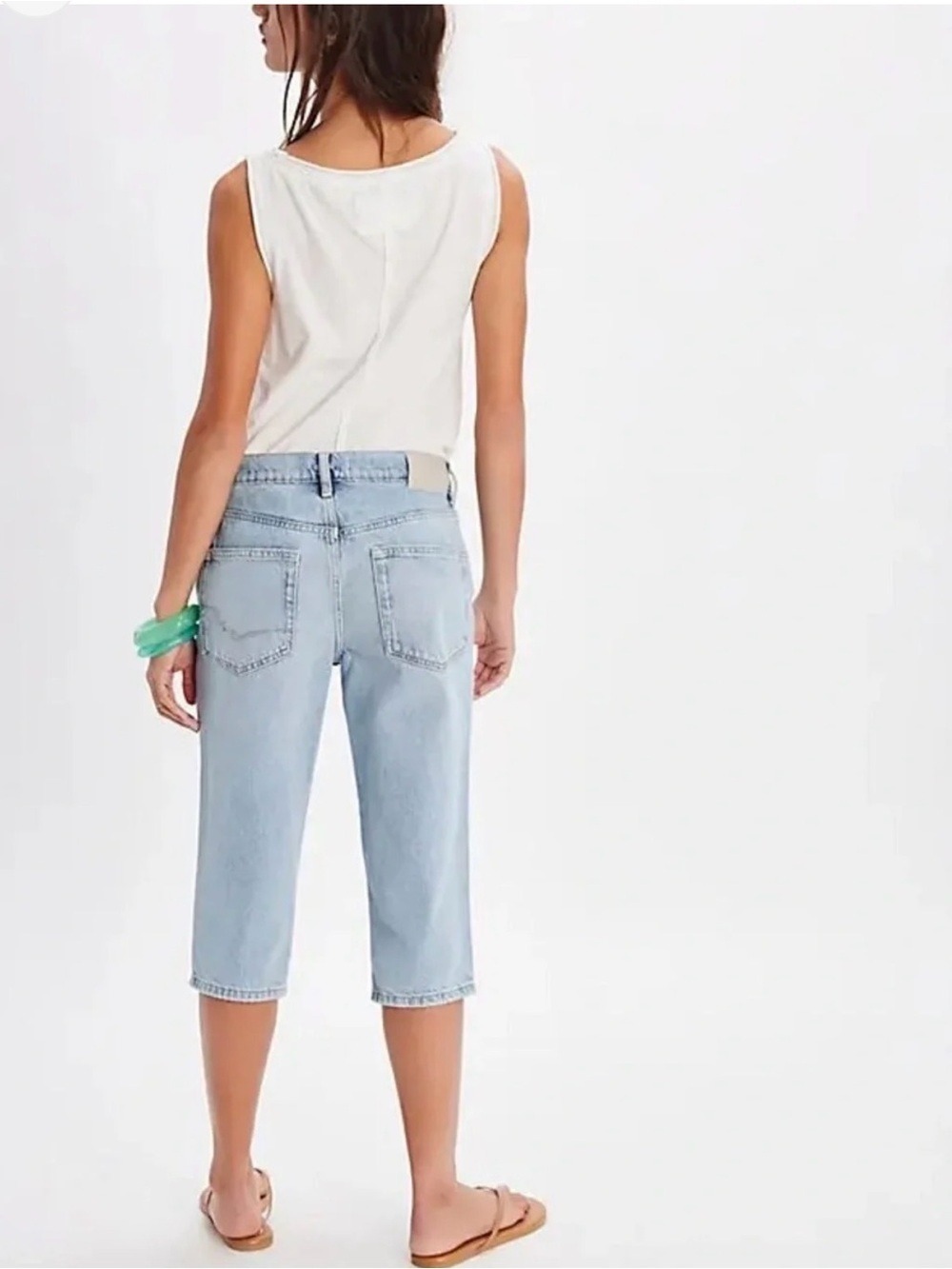 NWT We The Free Free People Sun City High Rise Capri Jeans Size 26 Button Fly - Picture 5 of 8